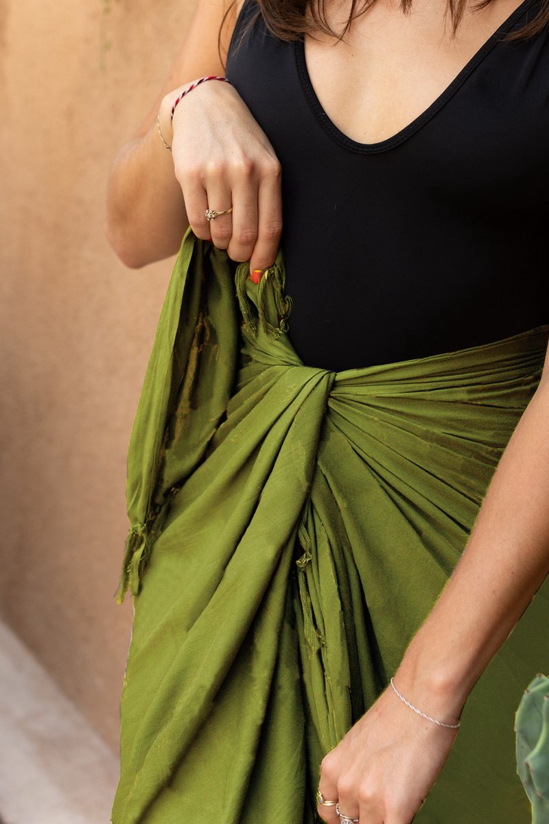 Sarong Effen - Handgemaakte Pareo – Dames Heren - One Size - Groen