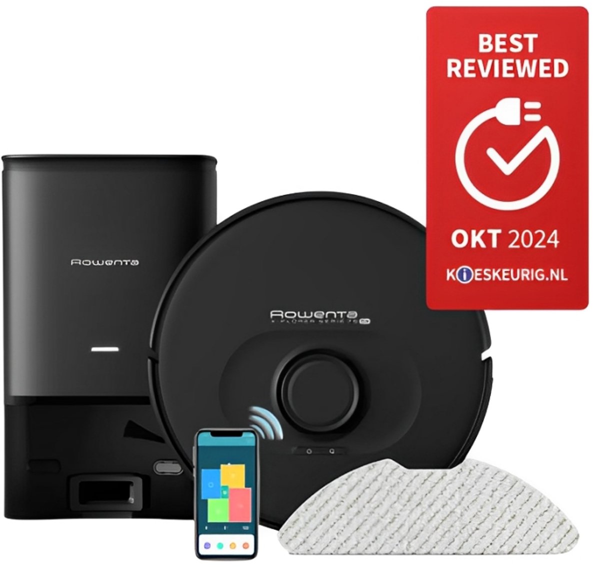 Rowenta X-Plorer Serie 75S+ RR8585 - Robotstofzuiger met dweilfunctie - Automatisch leegstation - Zwart - Rowenta - €371,00