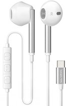 Soundtrex Oortjes met Draad USB-C - Bedrade Oordopjes met Microfoon - Geschikt voor Smartphones en Tablets - Wit