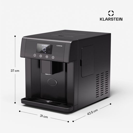 Klarstein ijsblokjesmachine – Roestvrijstalen ijsblokjesmaker, 3 ijsblokjesformaten, 12 kg/24 uur, touchscreen, 3-liter watertank, ijsblokjesdispenser, ijsmaker, zwart - IJsmachine - 1,8L - voor Thuis voor Feest - IJsschep Snel - RVS — afbeelding 4