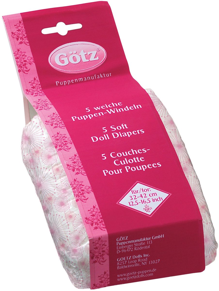 Gotz Poppenluiers - 5-delige set met vrolijke bloemenprint voor poppen van 33cm