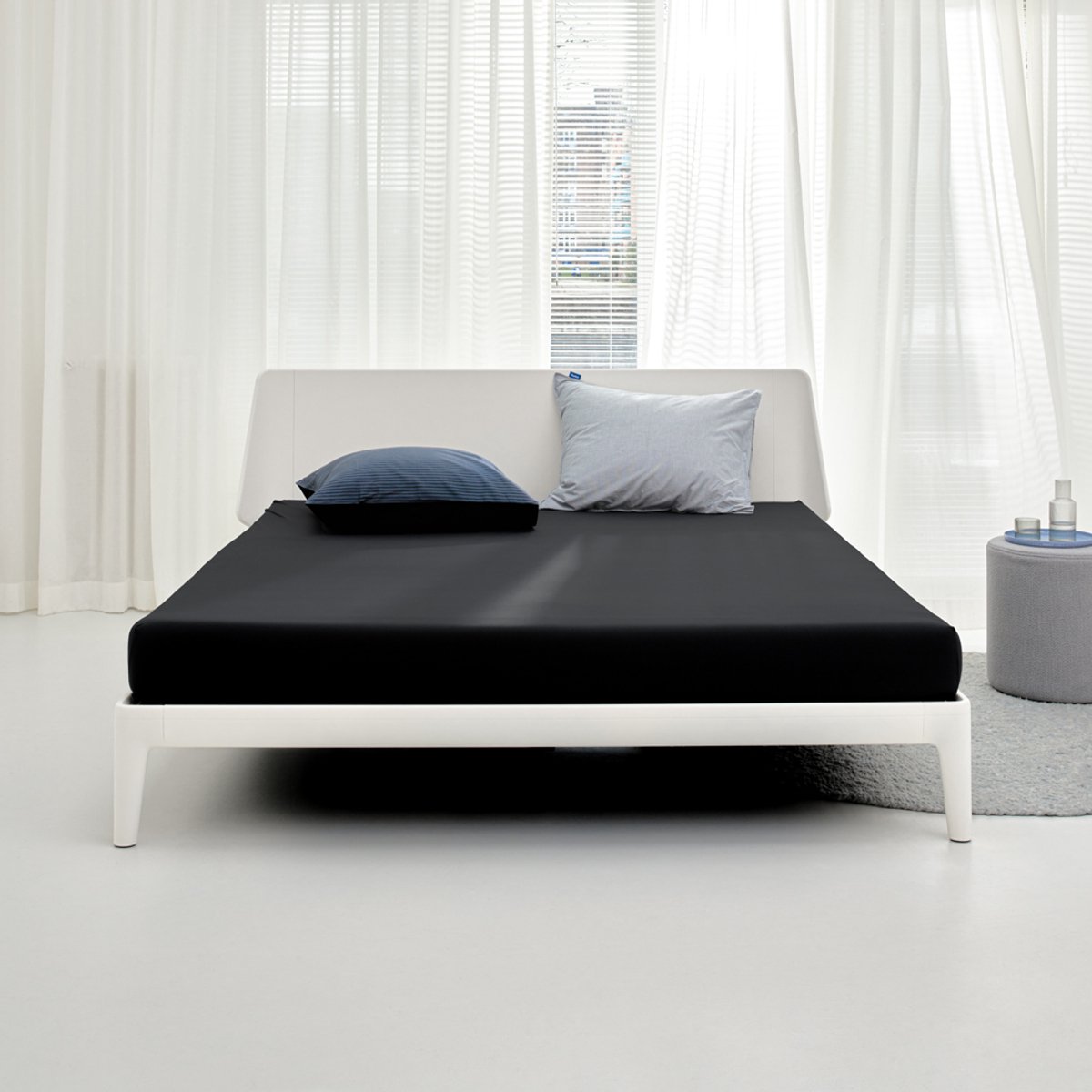 Auping Jersey 235 hoeslaken voor matras - 140/160 x 200/210/220 cm - Zwart - Biologisch katoen thumbnail 2