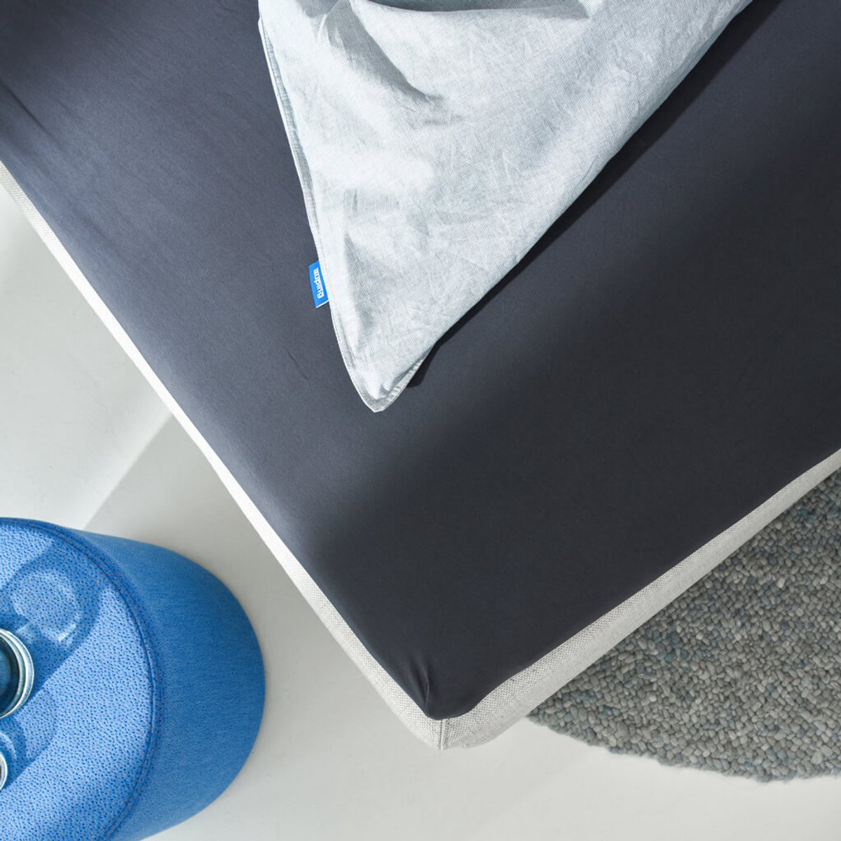 Auping Jersey 190 hoeslaken voor topper - 140/160 x 200/210/220 cm - Antraciet - Biologisch katoen