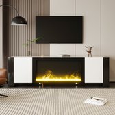 TV-meubel - dressoir met elektrische open haard vlameffect - geen verwarmingsfunctie - hoogglans