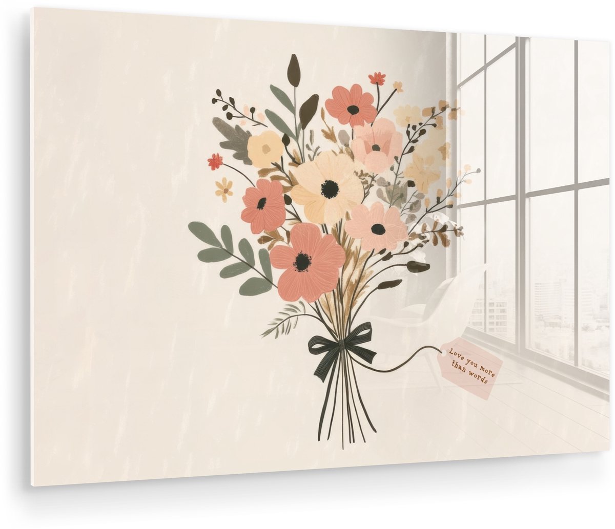 Bloemen - Quote - Beige - Lint