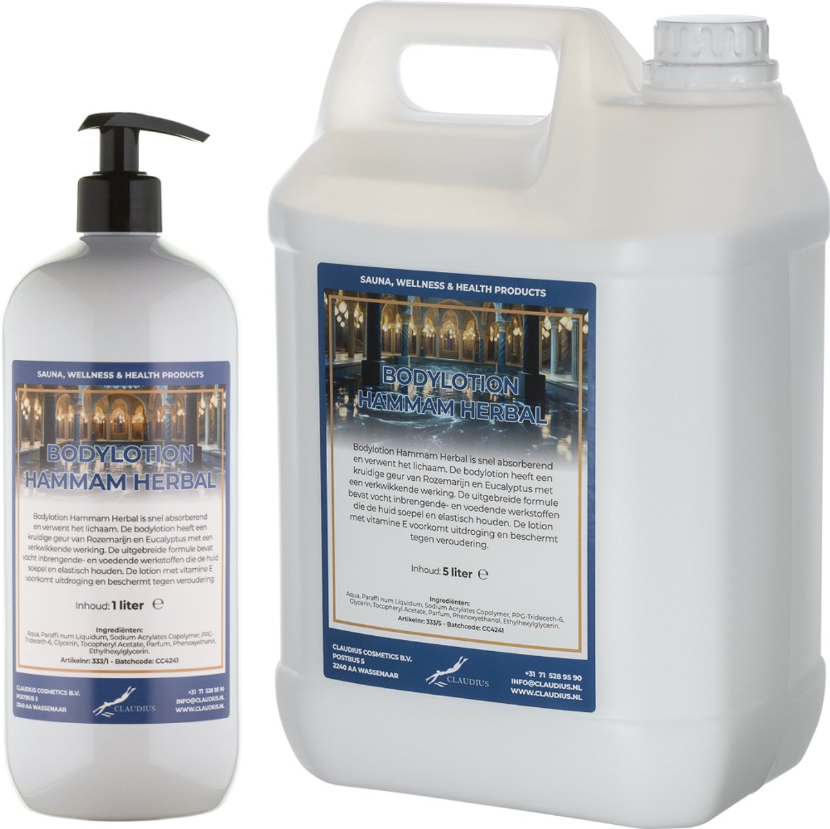 Bodylotion Hammam Herbal 1 liter met gratis pomp - hervulbaar + Jerrycan 5 liter navulling