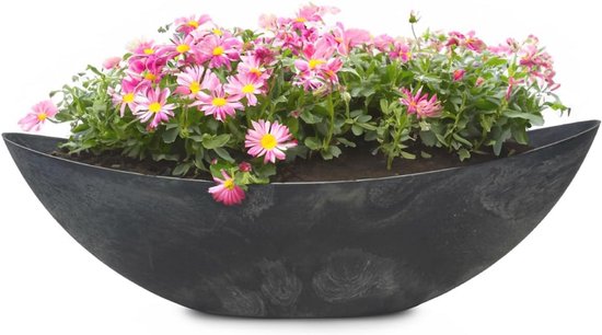 HolzGarden Houten Plantenbak Met Vilt 80x40x40 cm Massief Geïmpregneerd Grenenhout Ebbenhout Kleur Bloembak Voor Buiten Tuin Balkon En Terras Weerbestendig 88L Decoratieve Bloempot