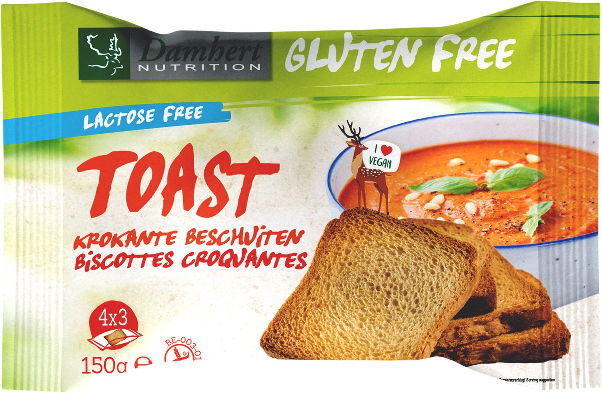 Goedkoopste Damhert Gluten Free Lactose Free Toast 150GR