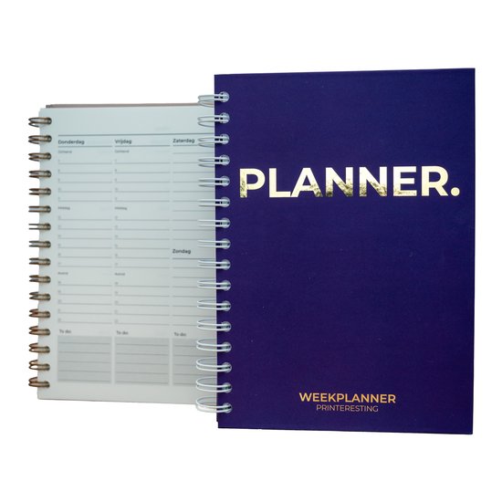 UNIVERSELE WEEKPLANNER - 2025 - Donker Paars - A5 - Jaaroverzicht - To do lijst - Notities - Verjaardagen