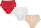 3-Pack Dames tailleslips JC met kant H805 ass. Maat XL