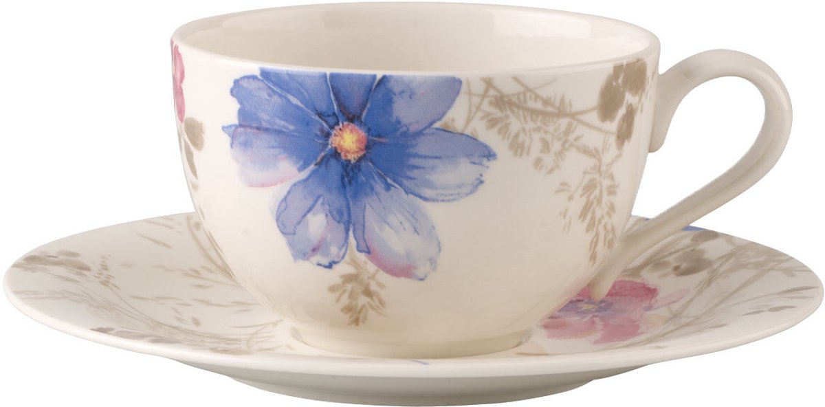 Frühstückstasse mit Untertasse Mariefleur Gris Basic 290 ml