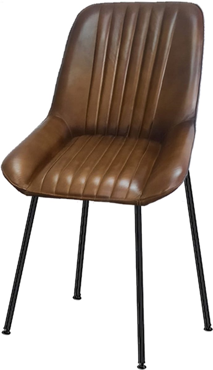 by Mooss - Eetkamerstoel - Tess - Oker - Leer - Kuip - Set van 2