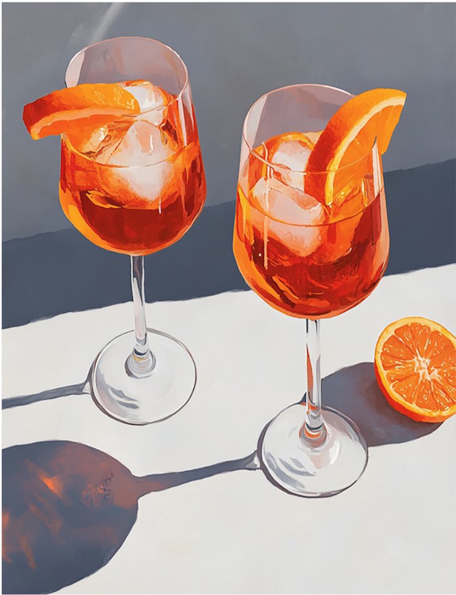 Rubye® Diamond Painting – Diamond Painting Volwassenen – Diamond Painting Pakket Volledig – Orange Cocktails – 30x40cm