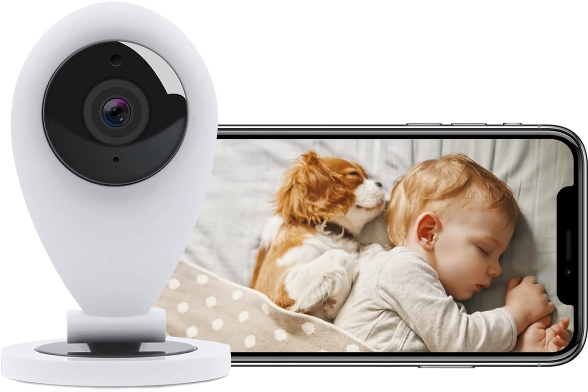 Wifi-bewakingscamera voor binnen met HD-video, bewegingsdetectie en nachtzicht - perfect voor huisdieren en kinderen