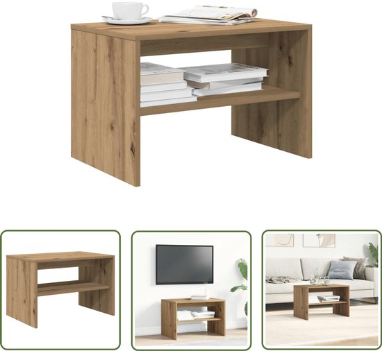 vidaXL Tv-meubel 80x34x35,5 cm bewerkt hout oud houtkleurig