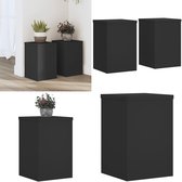 vidaXL Supports pour plantes 2 pièces 20 x 20 x 30 cm Bois traité Noir - Support pour plantes - Supports pour plantes - Support pour plantes - Support Plantes