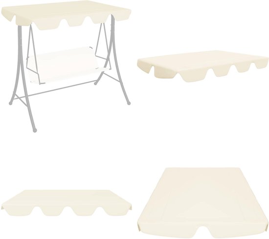 Baldacchino Per Dondolo VidaXL Crema - 188x145cm Impermeabile Per Giardino - Foto 2