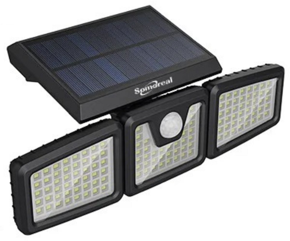 Stemily Buitenverlichting - Zonne-Energie - Bewegingssensor tot 8 Meter - IP64 - 128 LED - 400 lumen - tot 270° Verstelbaar