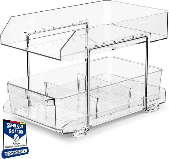 Organisateur multifonctionnel pour Cuisine et placard avec tiroir coulissant et Design transparent