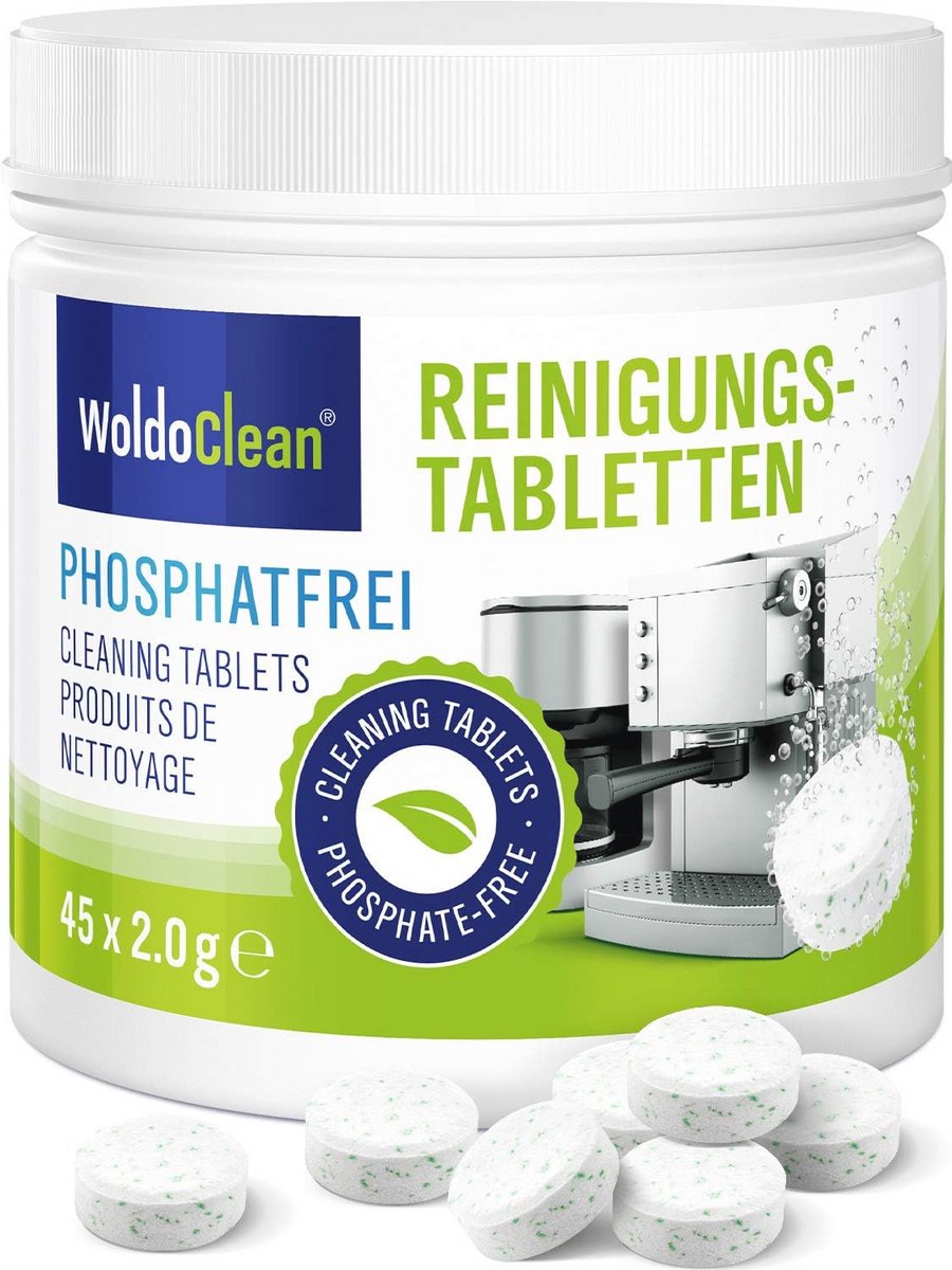 Reinigingstabletten voor volautomatische koffiemachines - Fosfaatvrij en Biologisch Afbreekbaar - 45 stuks