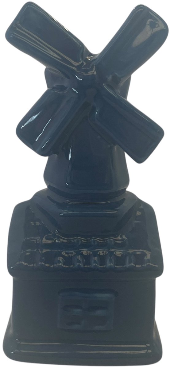 Daan-Kromhout Vaas Holland molen blauw 6x6x13cm