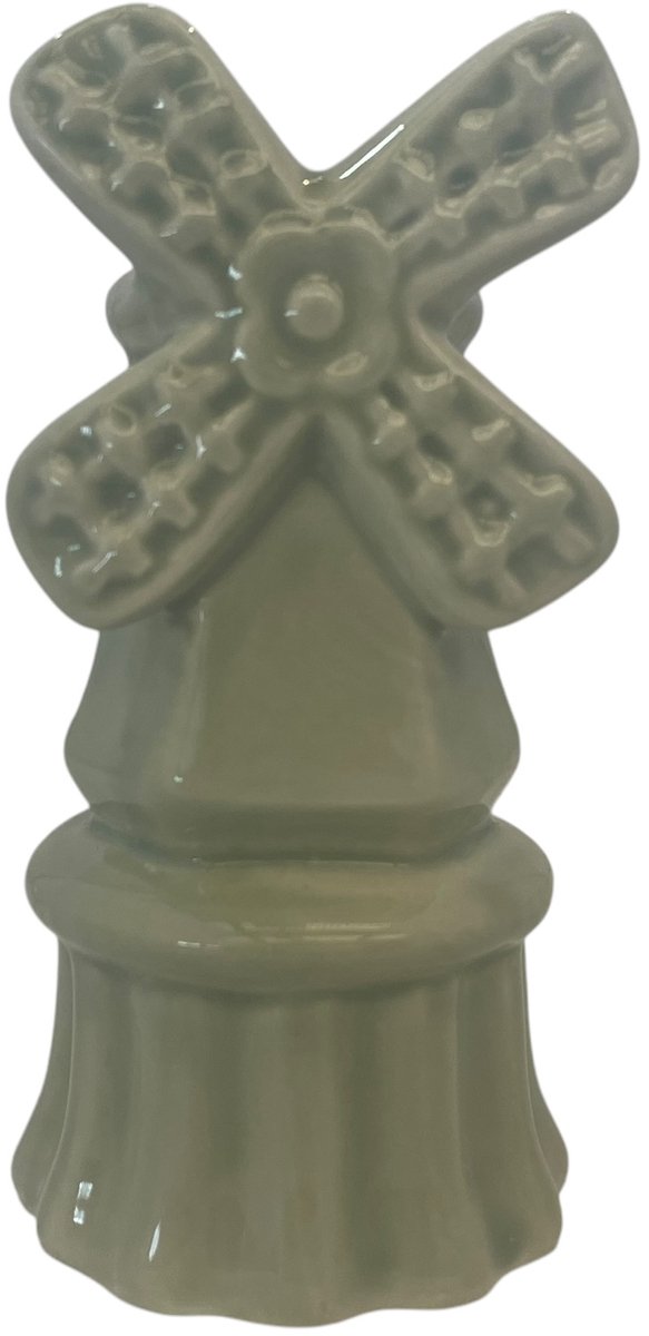 Daan-Kromhout Vazen Holland molen groen 9x6x13cm - Holland dutch vase mill