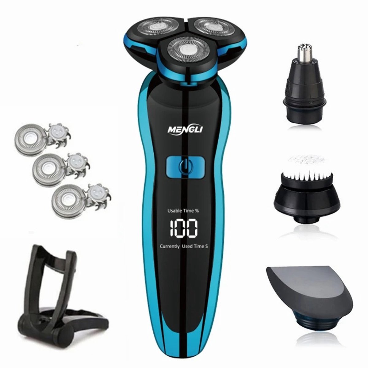 Instinct® Scheerapparaat mannen – Oplaadbaar - Elektrische Baard Trimmer - Wasbaar - 3 koppen - voor Nat- en Drooggebruik