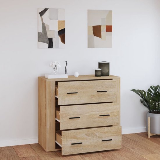 vidaXL Buffet 80x33x70 cm Bois d'ingénierie Chêne Sonoma - Buffet - Commodes - Armoire - Armoire murale