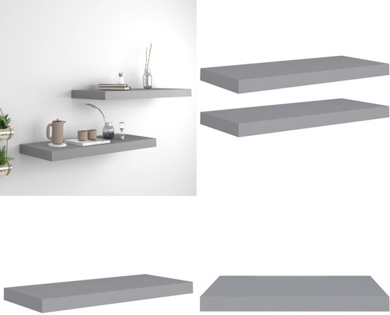 Wandschappen zwevend 2 st 80x23,5x3,8 cm MDF wit kopen