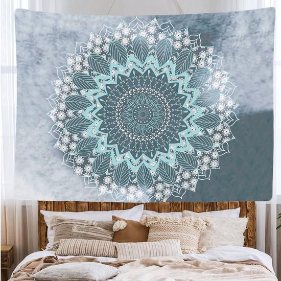 Ulticool - Mandala Pastel Hippie Bohemian - Tapisserie - 200x150 cm - Groot tapisserie - Affiche