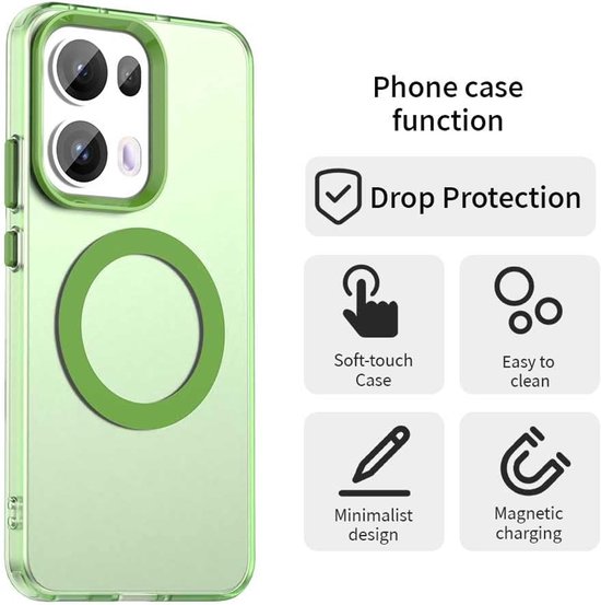 Zandarix Compatible avec Oppo Reno 13 Pro 5G - Compatible Mag - Anti- Scratch - Coque arrière mate - Vert