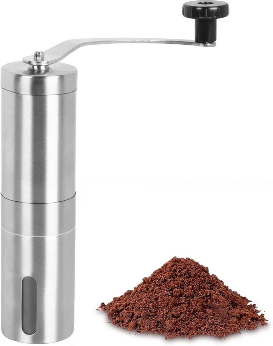 Handmatige Koffiemolen van Roestvrij Staal voor Thuis en Reizen - Instelbare Koffie Grindkerij