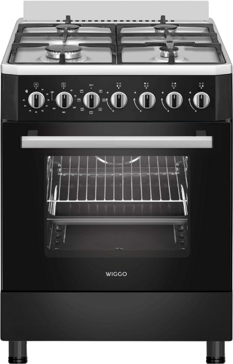 Wiggo WO-E605R(BX) Serie 5 - Gasfornuis - Zwart Inox