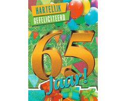 Verjaardagskaart 65 Jaar - Wenskaart Verjaardag - Kaart 65 Jaar
