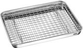 Bakplaat met Afkoelrek, 31.5 x 24.5 x 2.5 cm, RVS - GEFU | VARIADO