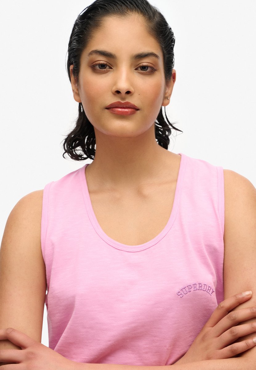 Superdry Essential Logo garment-dye hemdtopje Dames Vesten Lilac Chiffon