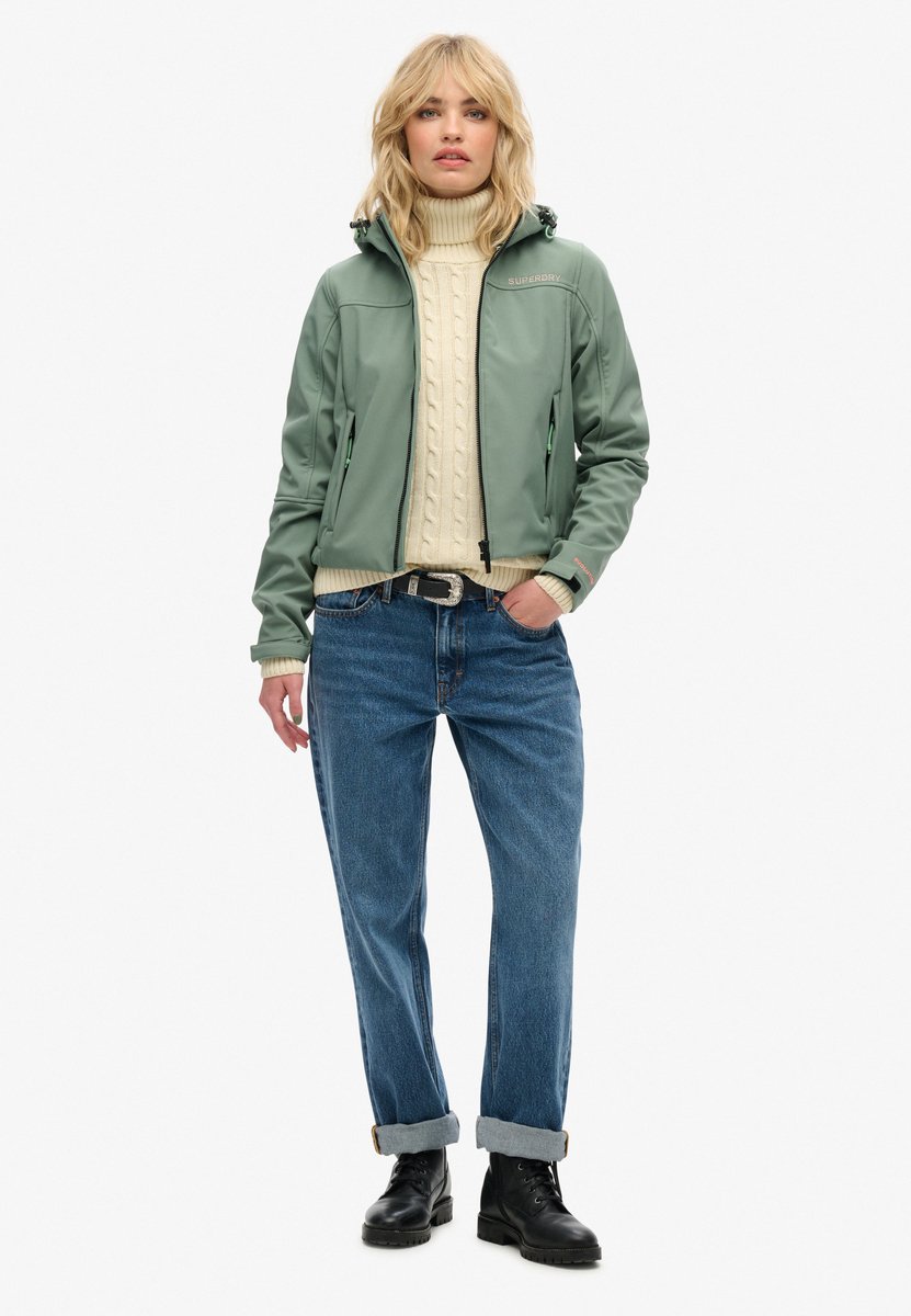 Superdry Softshell trekkerjas met capuchon Dames Khaki