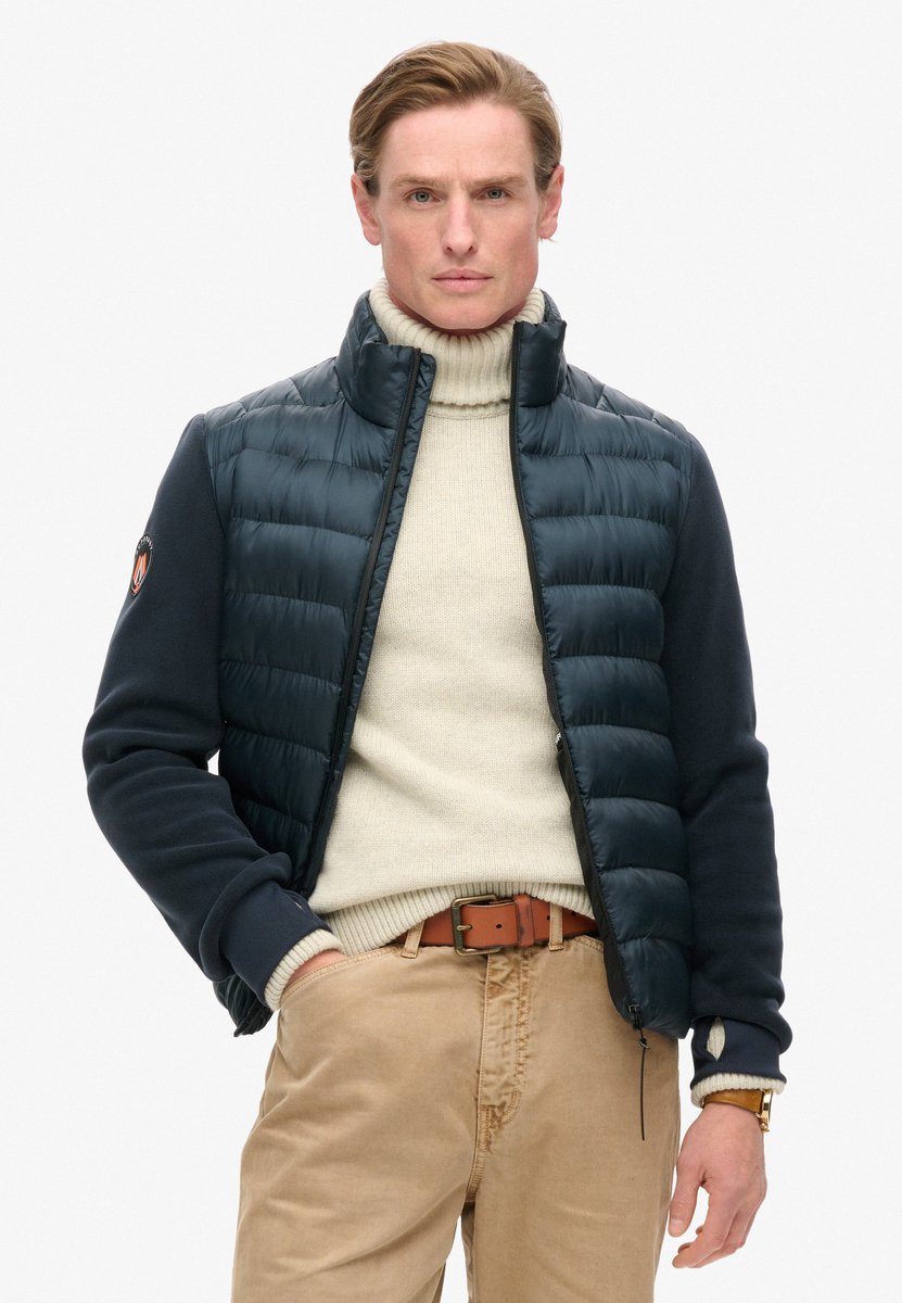 Superdry Storm Hybrid bomberjack van fleece Heren Marineblauw