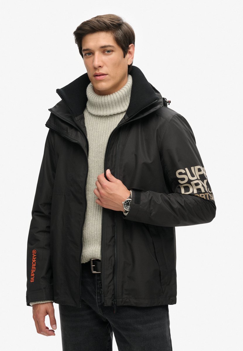 Superdry Yachter SD Windbreaker jas met capuchon Heren Zwart