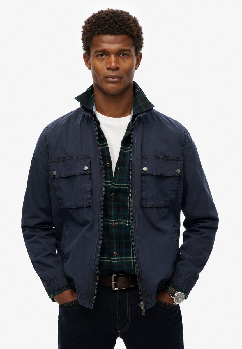 Superdry Essentials jas met rits Heren Buitenjassen Marineblauw