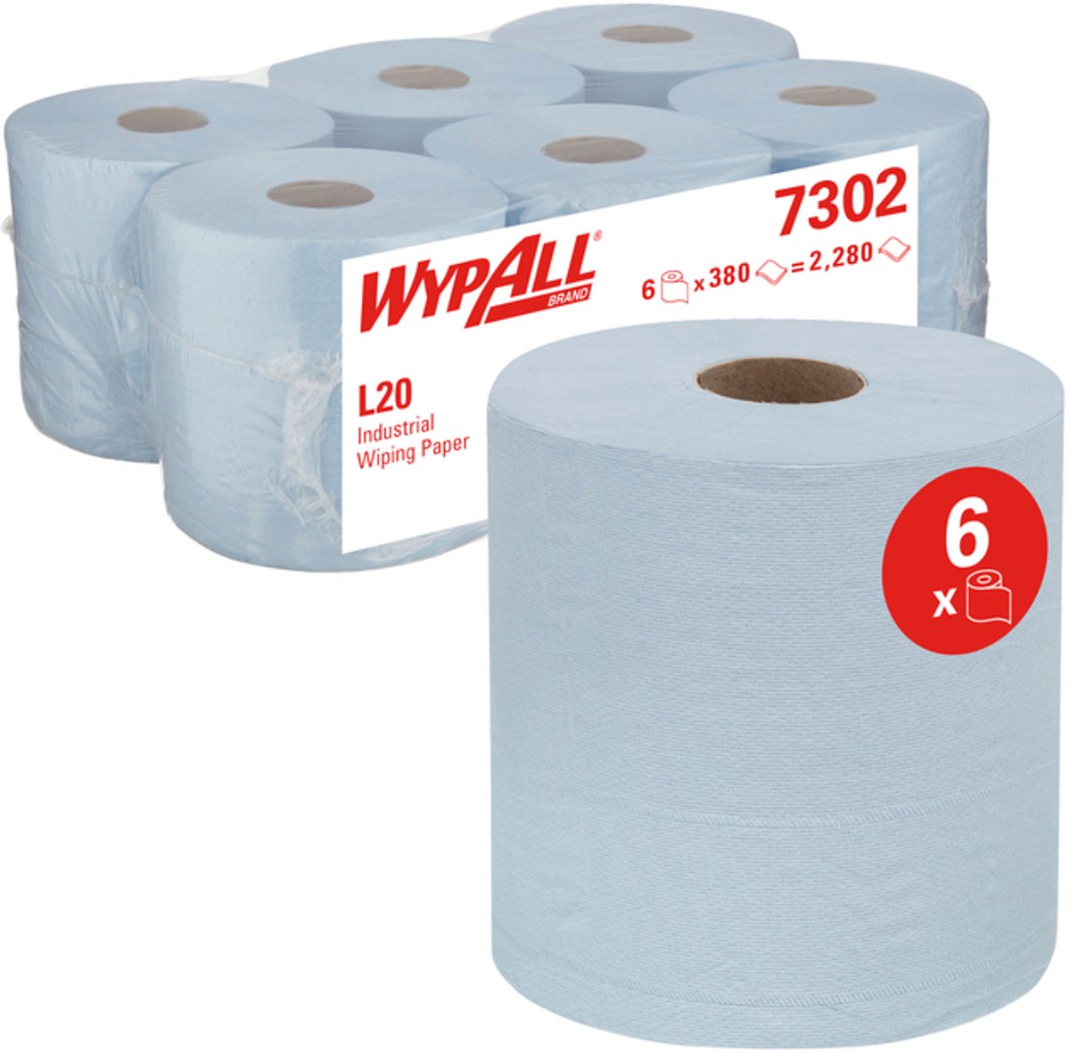 Poetspapier wypall l20 2laags 336 vel blauw
