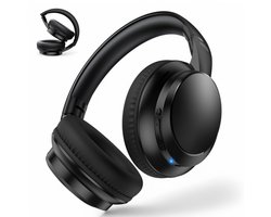 Opvouwbare Koptelefoon Draadloos - Equalizer & Bluetooth 5.4 - Inklapbaar - Over-Ear Headset met Microfoon - 10 Uur Speeltijd - Zwart