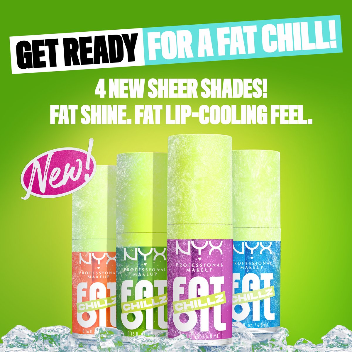 NYX Professional Make Up Fat Oil Chillz Lip Drip Lipgloss - Tot 12 uur hydratatie - Met keizersbes- en framboosolie - Kiwi Freezie — cadeau in Verzorging - foto 4