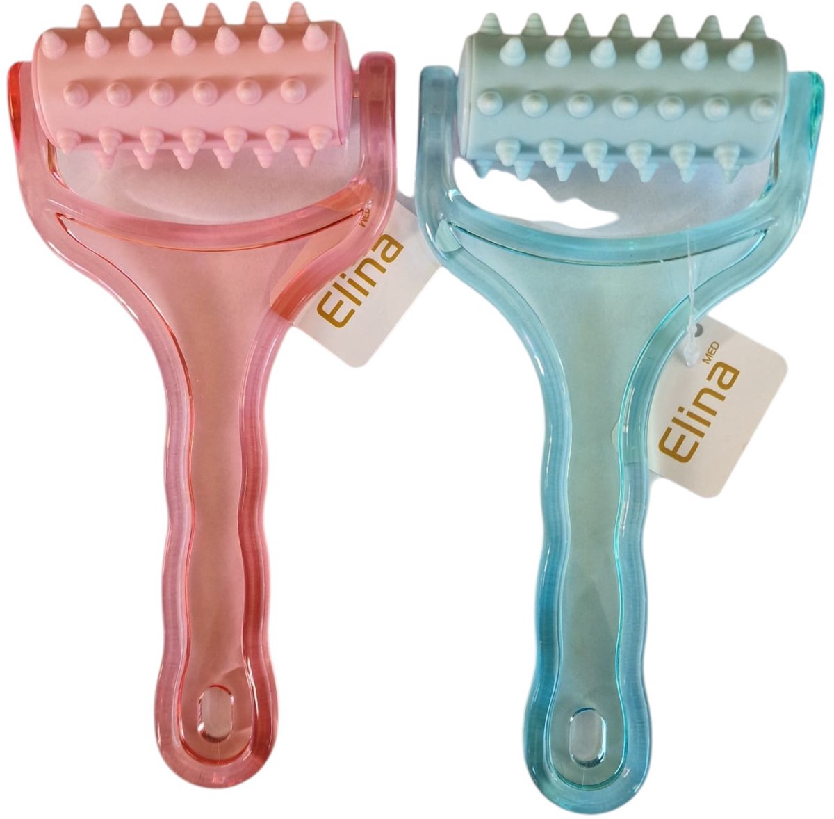 Massageroller 2-kleuren - 2 x - Massage - 1 voor HAAR - 1 voor HEM - Massage roller - 18,5 x 9cm