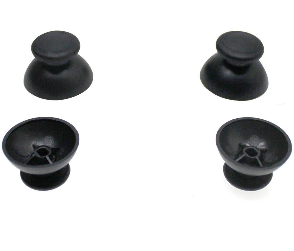 4 stuks geschikt voor PS4-controller rocker caps, paddestoelkop rocker caps, zwarte game-randapparatuur