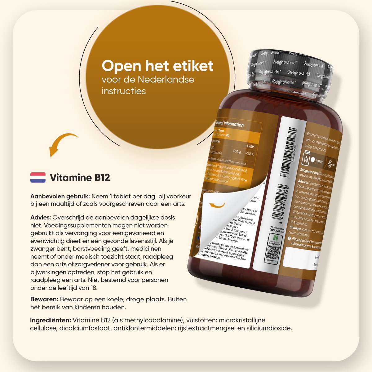 WeightWorld Vitamine B12 tabletten - 1000 mcg - 450 vegan microtabletten voor 1+ jaar voorraad — afbeelding 7