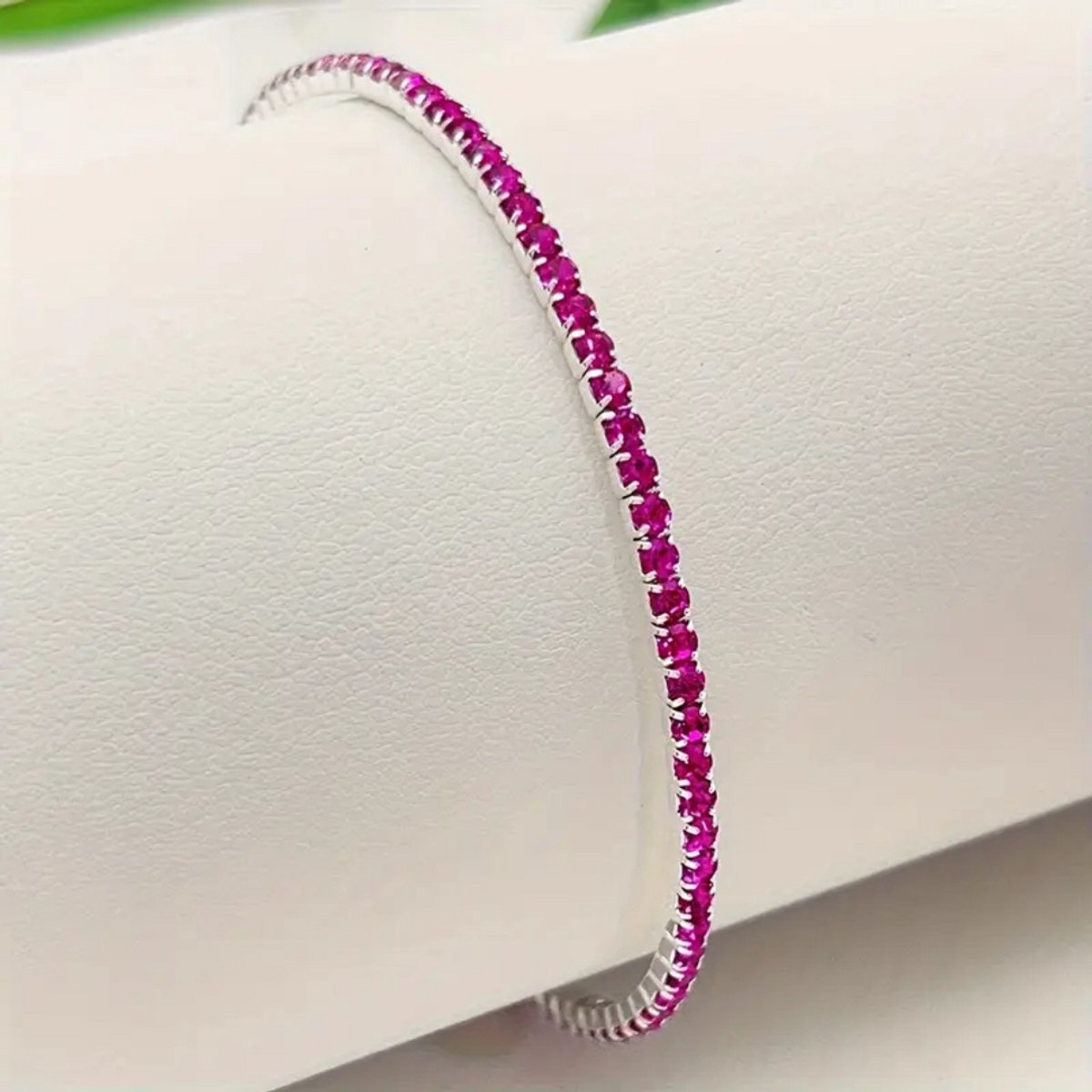 Nivard Armband - Staal - Nep Zilver - Dames - Zilver/Roze