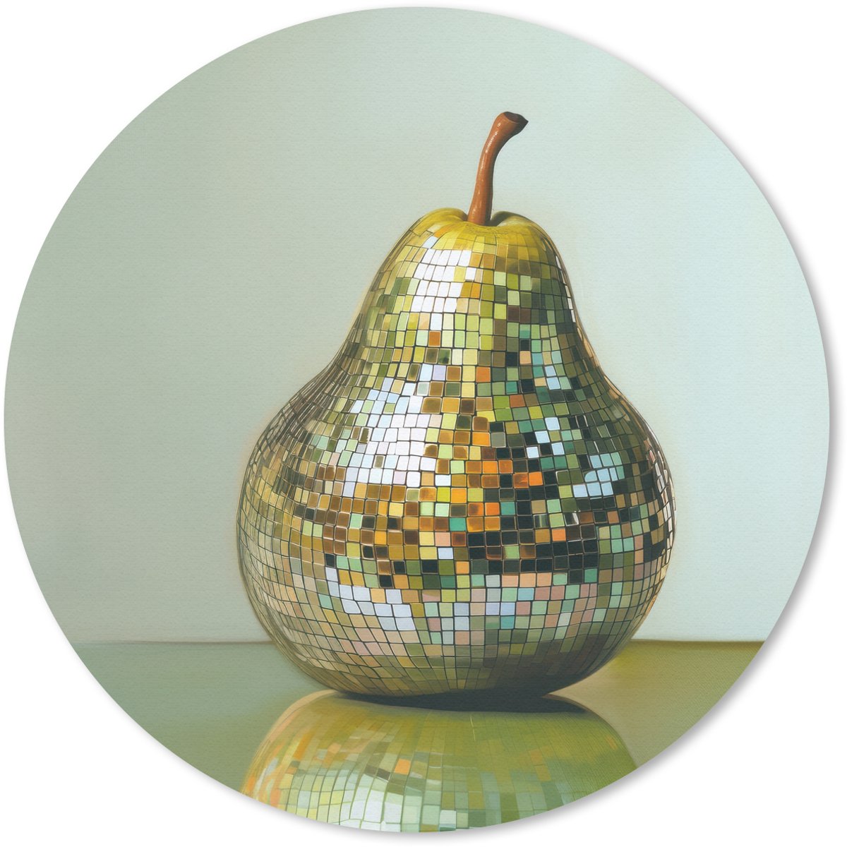 Muismat rond 40x40 cm - Mousepad Fruit - Disco - Art - Glitter - Ronde muismatten