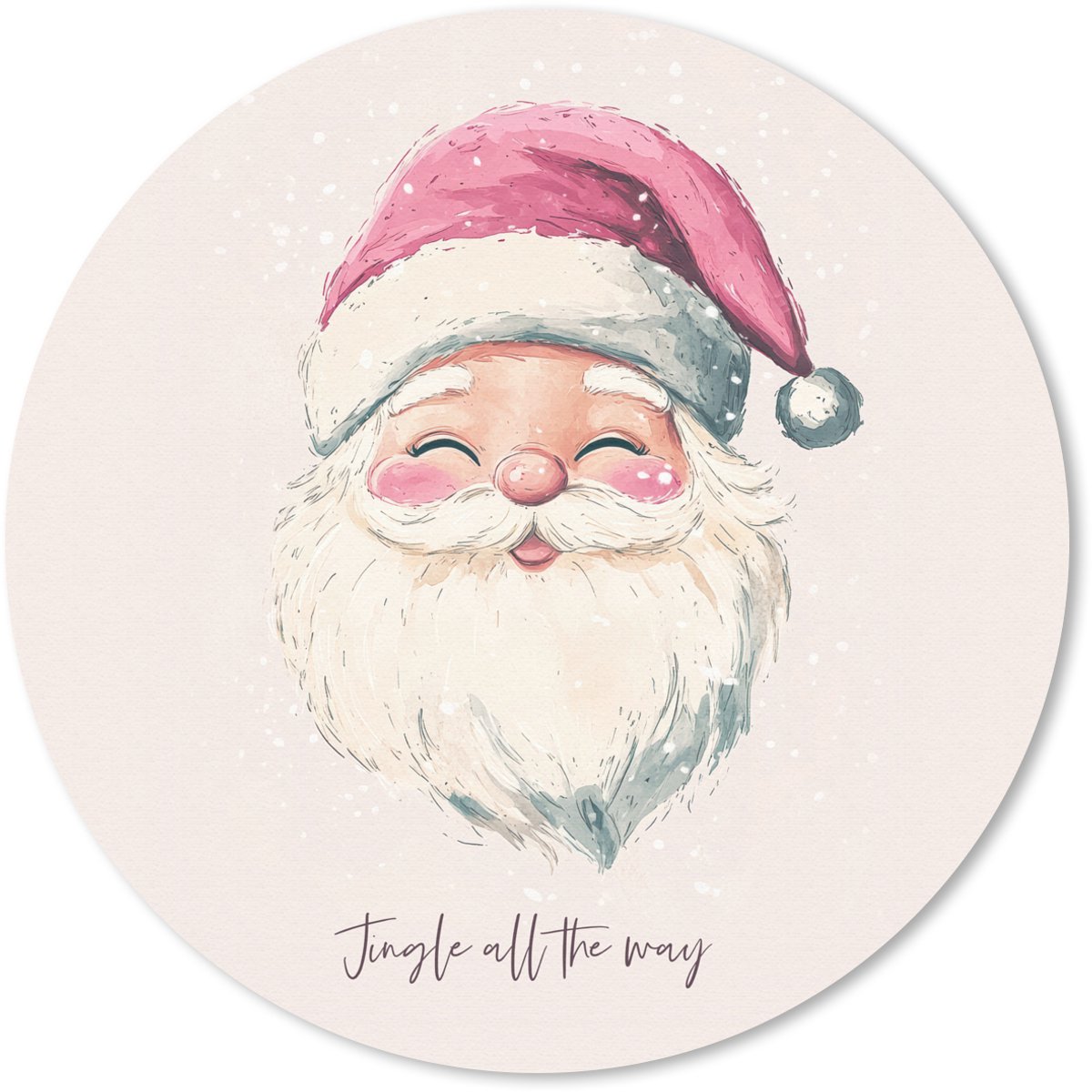 Muismat rond 30x30 cm - Mousepad Kerstman - Kerst - Quote - Beige - Ronde muismatten