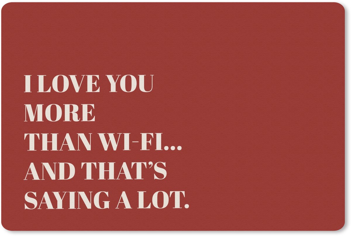 Muismat 27x18 cm - Mousepad Rood - Quote - Liefde - Muismatten